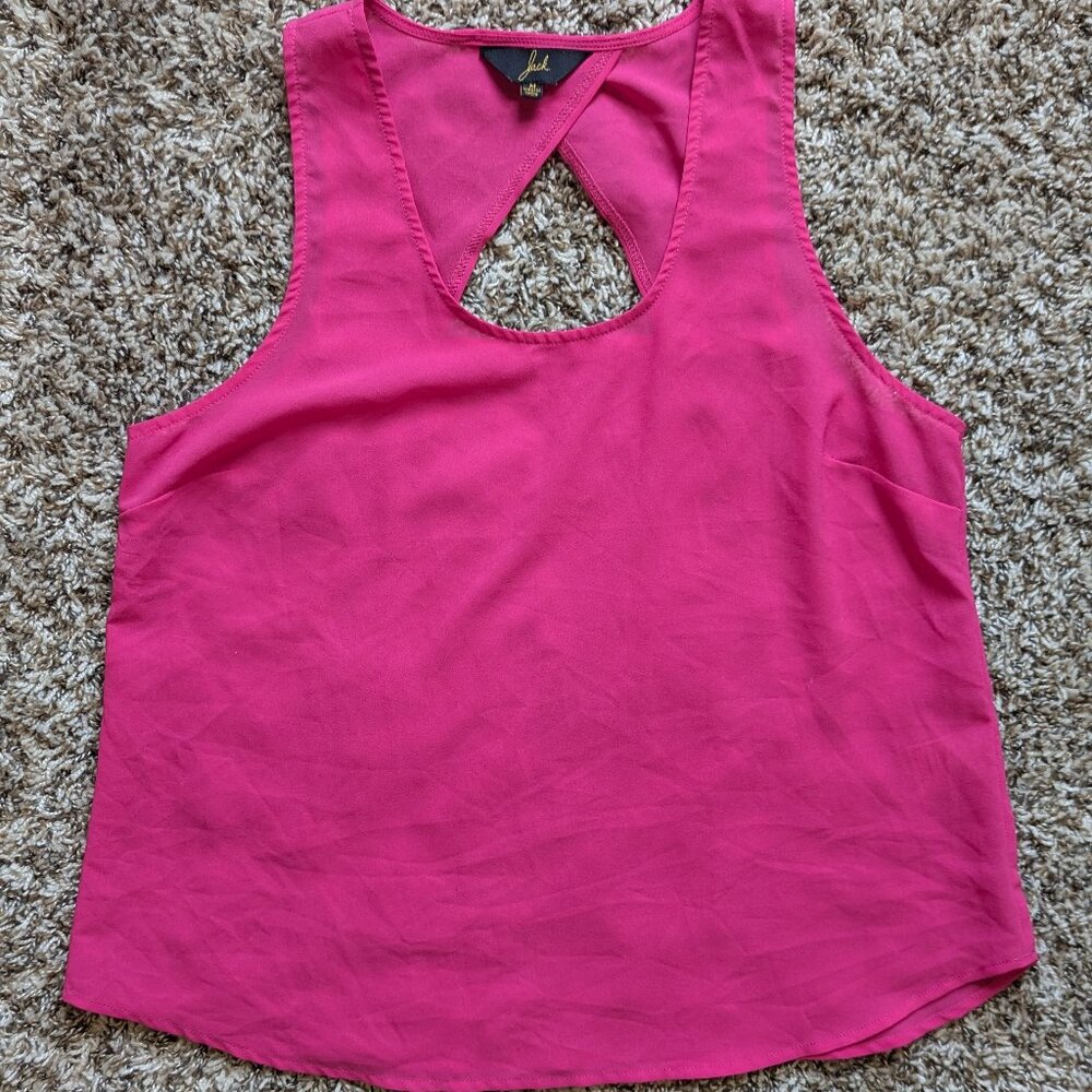 Jack | Pink Sleeveless Top with Keyhole Back Size Medium